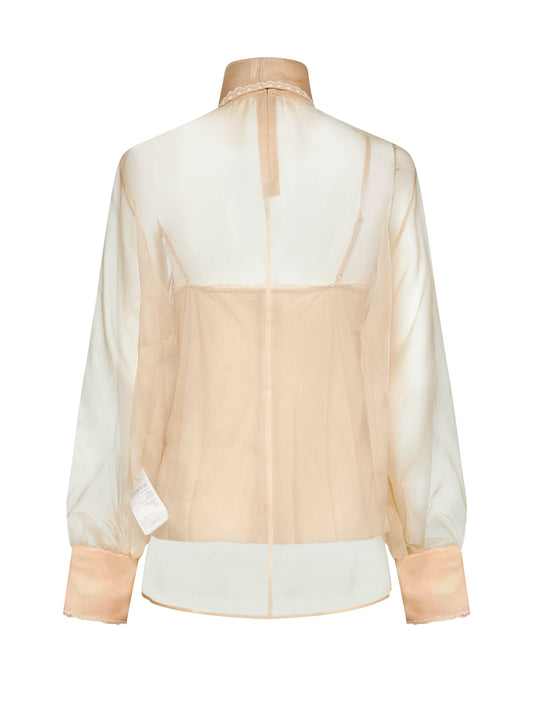 Beige organza Memento blouse