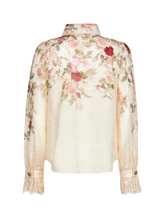 Camicia Tux Hypnotic crema stampa Cascade