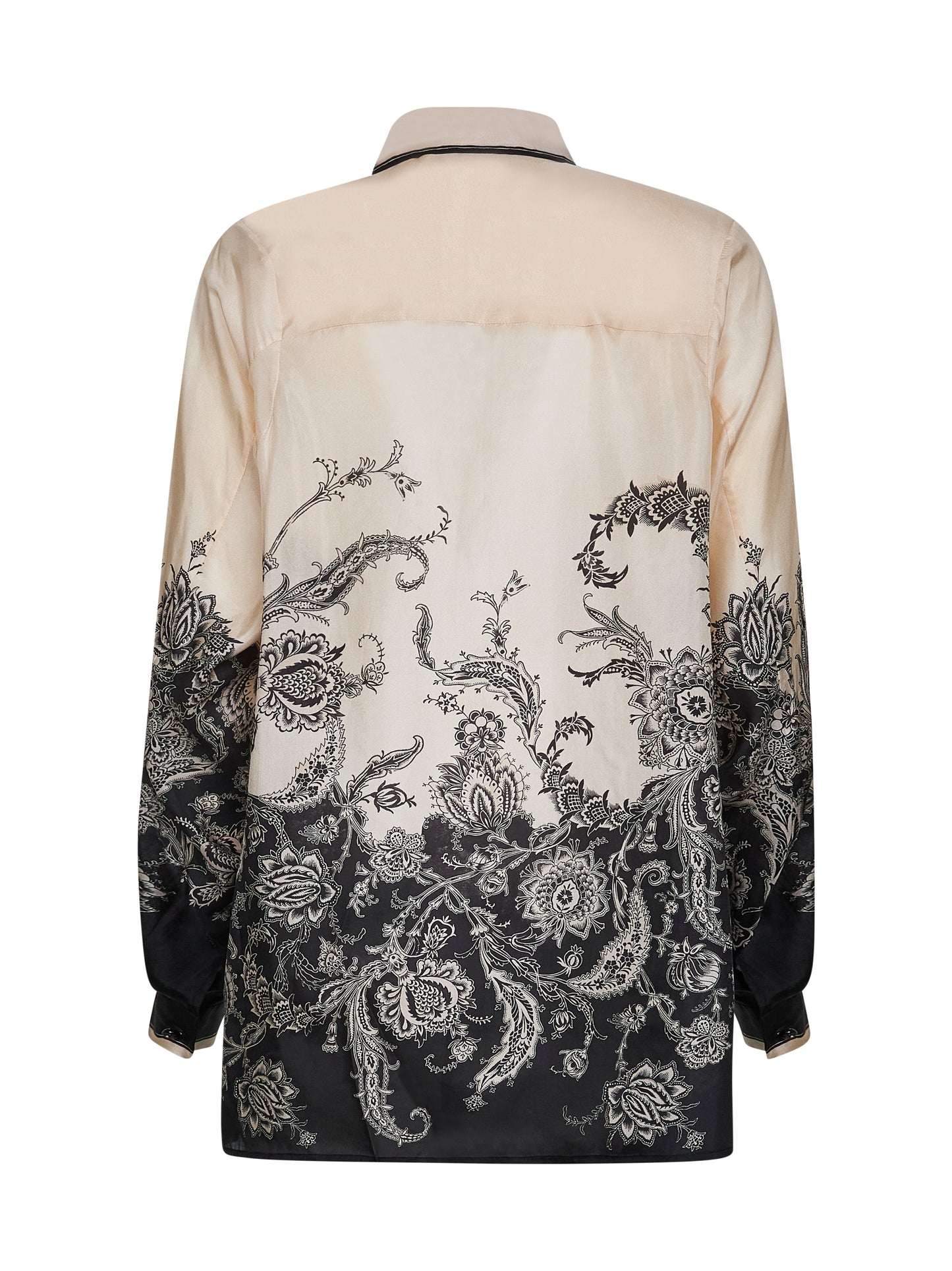 Cream and black floral habotai silk Rhiannon shirt by Zimmermann