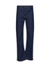 Blue stretch denim Mid Rise Kick Boot jeans