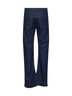 Blue stretch denim Mid Rise Kick Boot jeans