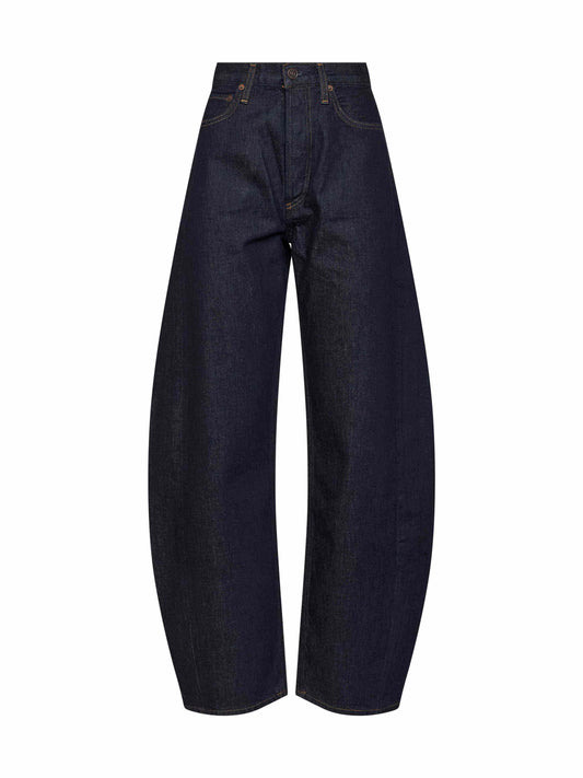 Jeans Luna High Rise Pieced Taper in denim blu