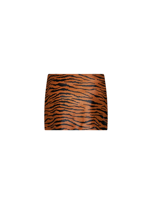Andrea zebra-print calf hair mini skirt