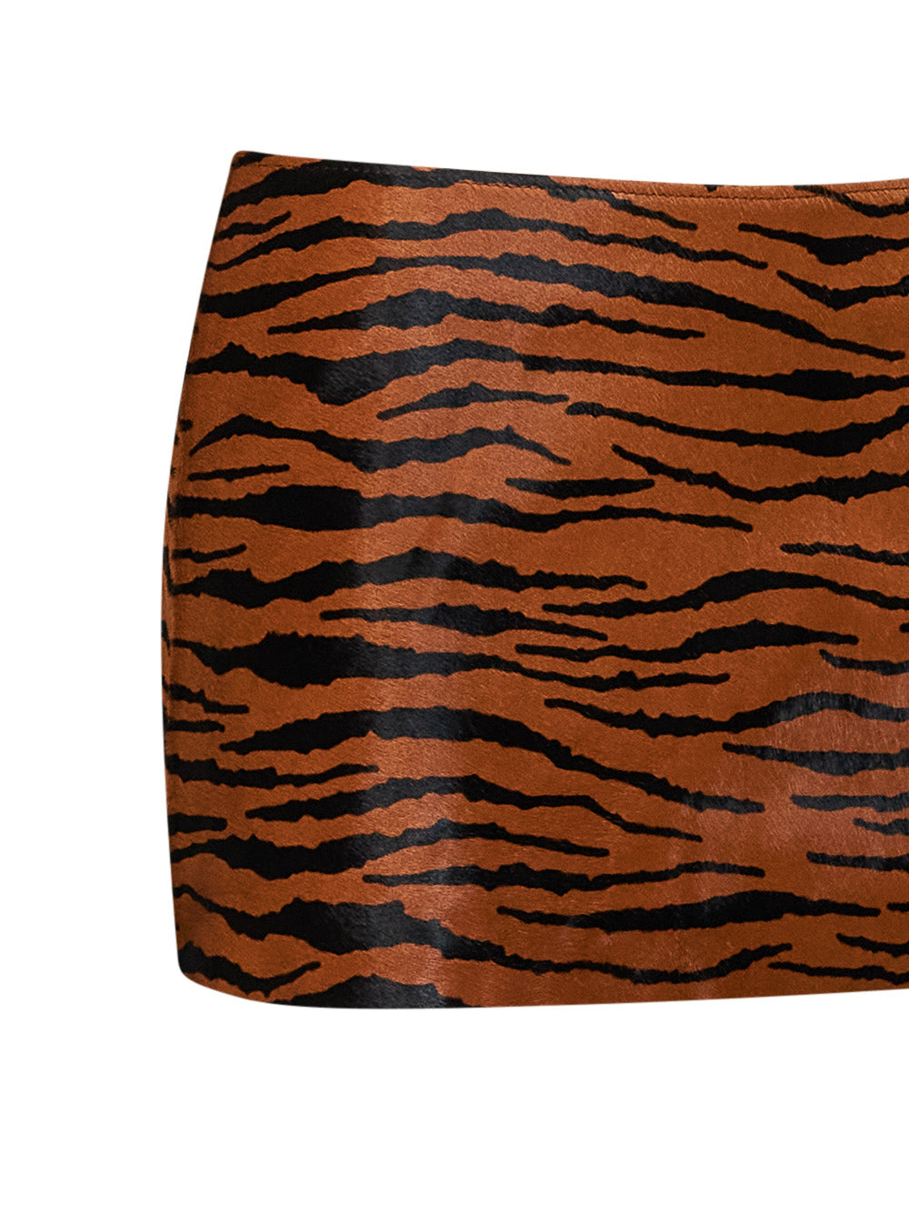 Andrea zebra-print calf hair mini skirt