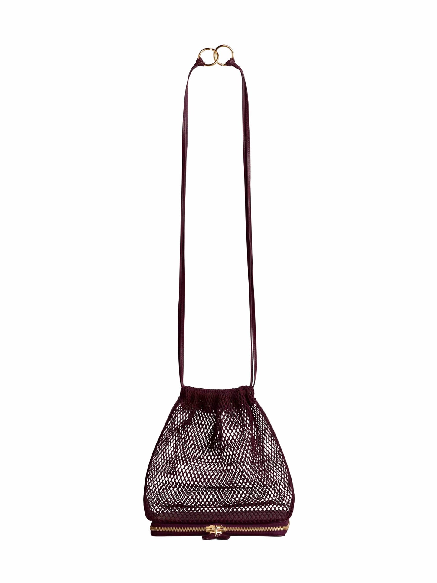 Garnet red Le Pochon drawstring bag<BR/>