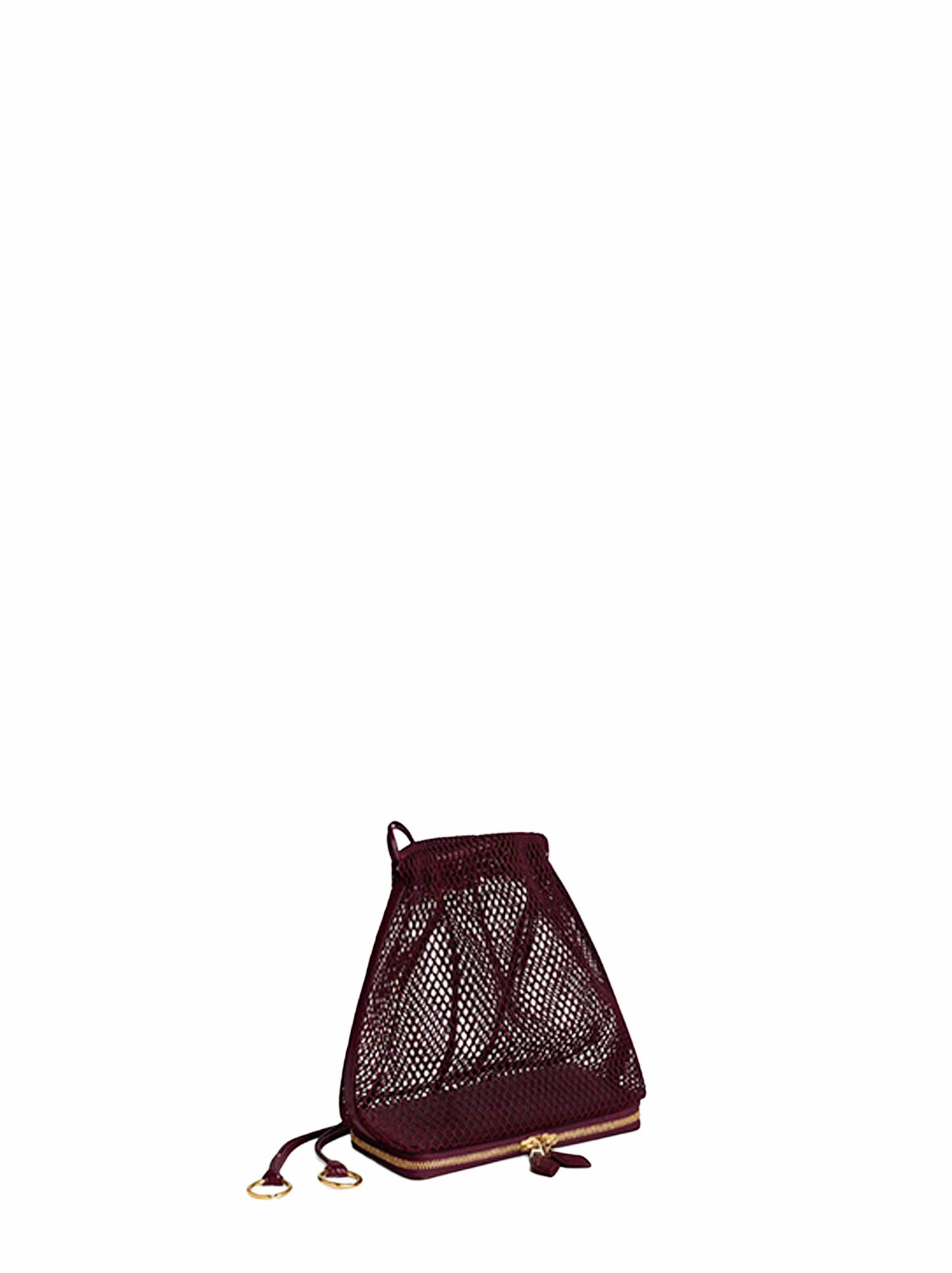 Garnet red Le Pochon drawstring bag<BR/>