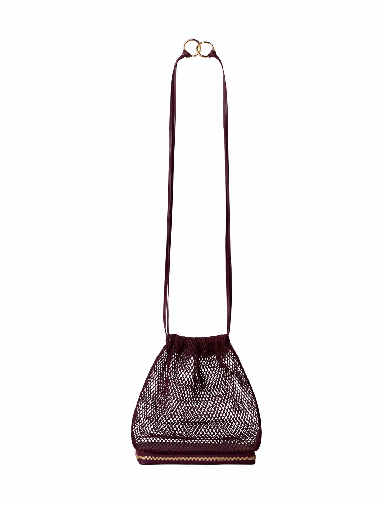 Garnet red Le Pochon drawstring bag<BR/>