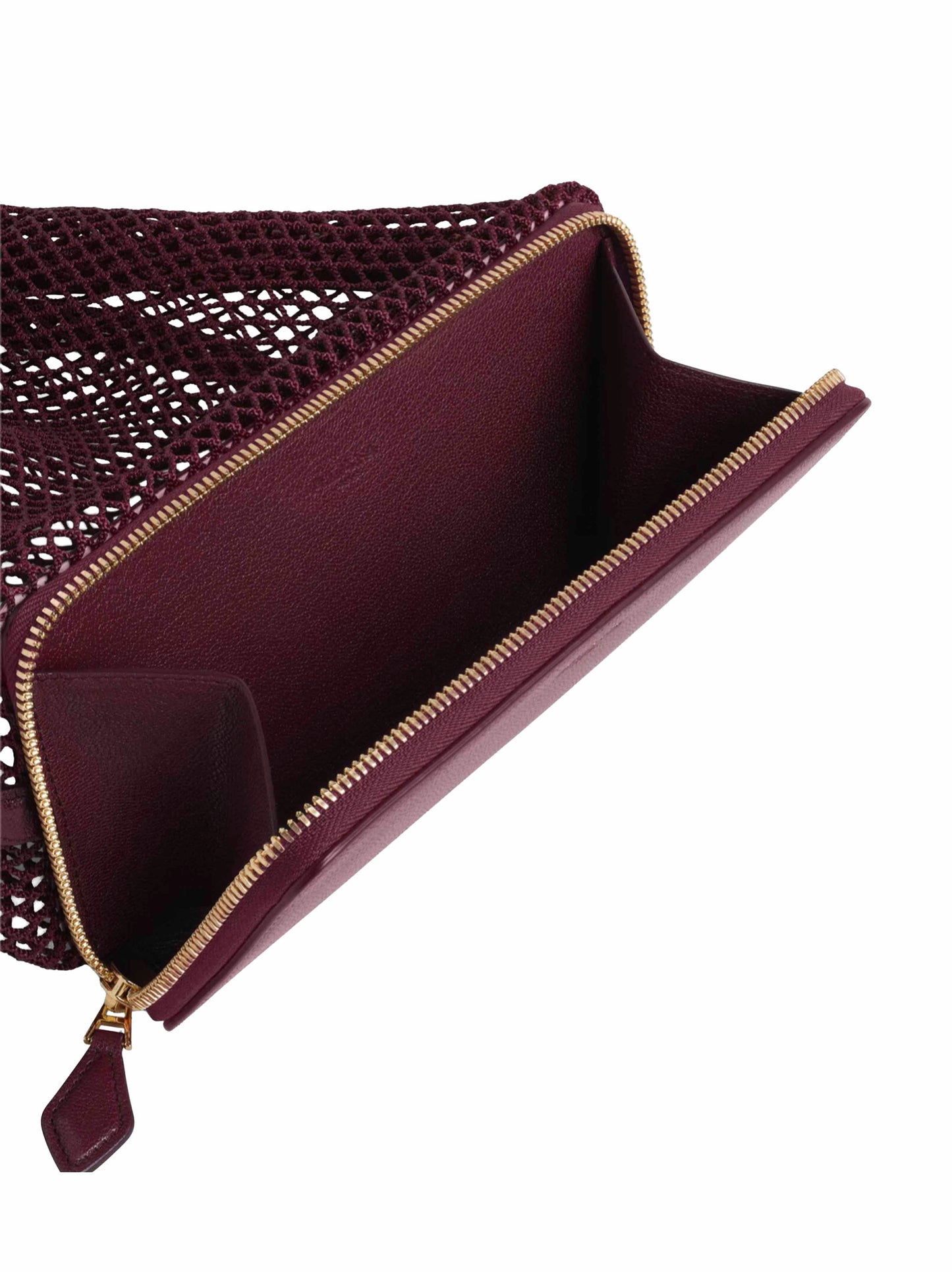 Garnet red Le Pochon drawstring bag<BR/>