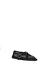 Black lamé fishnet and suede ballet flats
