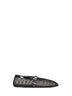 Patent leather-trimmed mesh ballet flats