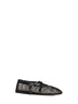 Patent leather-trimmed mesh ballet flats