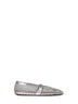 Silver laminated fishnet and metallic nappa leather ballet flats