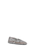 Silver laminated fishnet and metallic nappa leather ballet flats