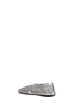 Silver laminated fishnet and metallic nappa leather ballet flats