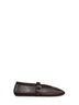 Ballerine flat in rete e pelle scamosciata marrone scuro