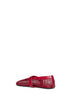 Ballerine flat in rete e pelle goffrata coccodrillo ciliegia