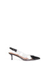 Black PVC and patent leather Le Cœur slingback pumps