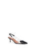 Black PVC and patent leather Le Cœur slingback pumps