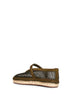 Espadrillas in rete e pelle scamosciata verde camouflage