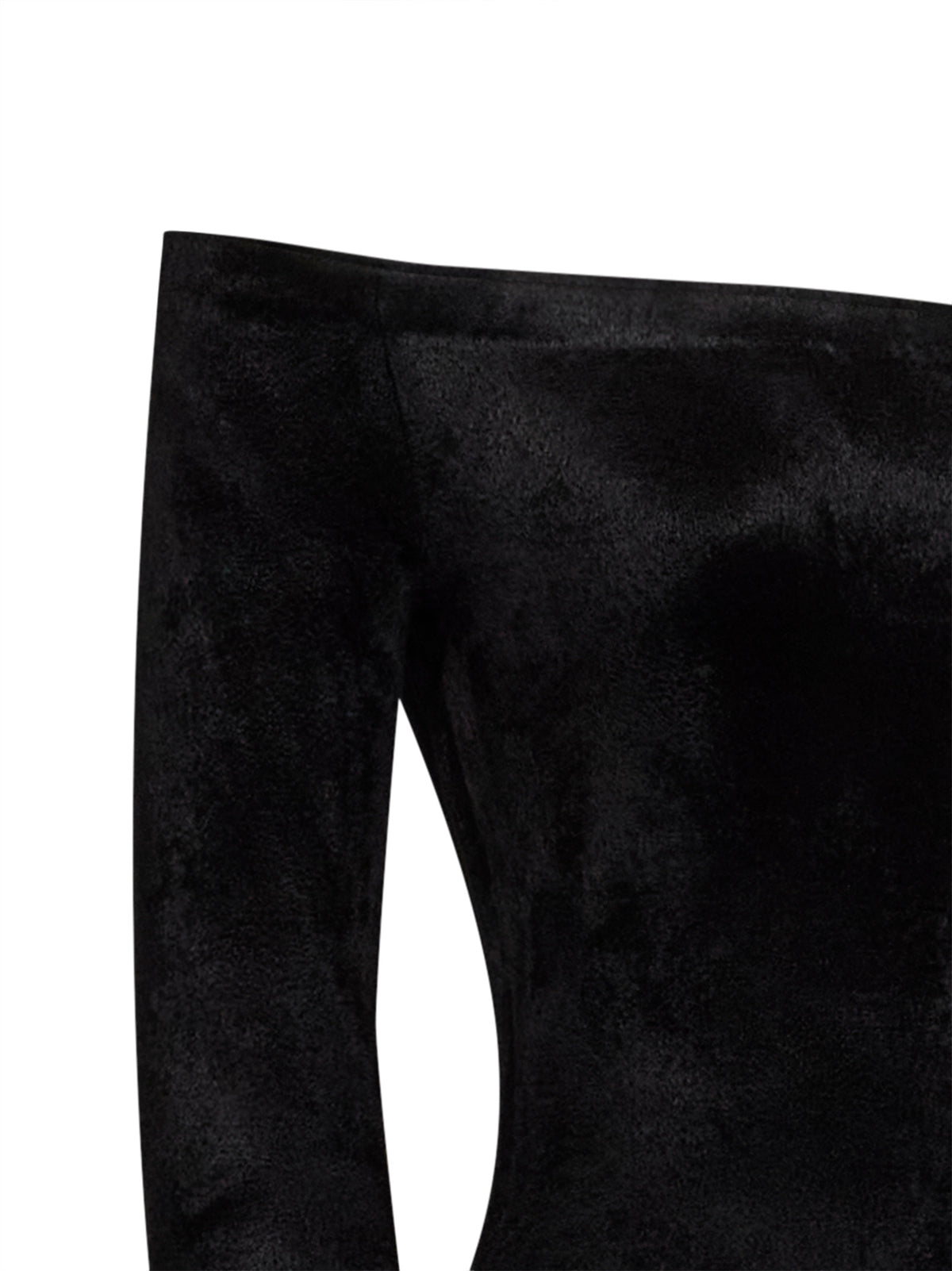 Black velvet off-the-shoulder bodysuit