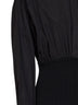 Black cotton poplin shirt with ribbed waist
