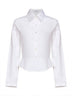 White cotton poplin peplum shirt