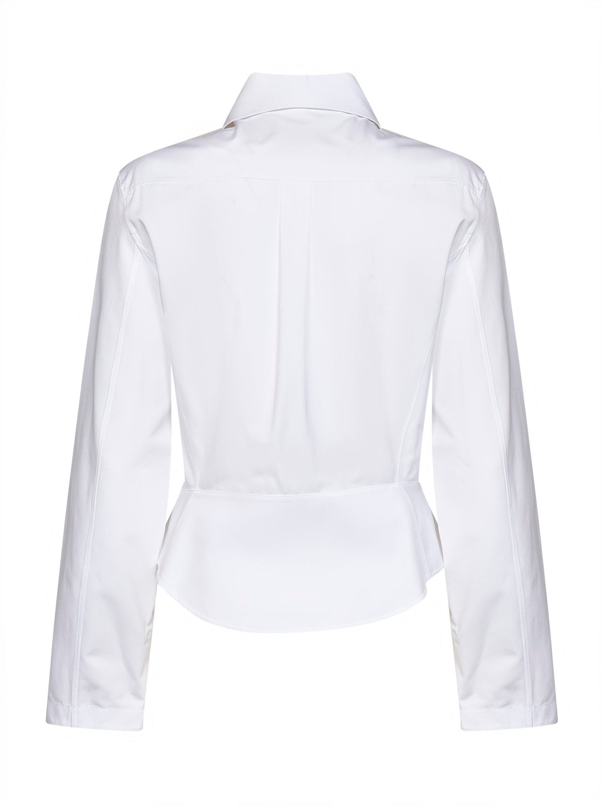 White cotton poplin peplum shirt