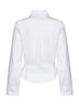 White cotton poplin peplum shirt