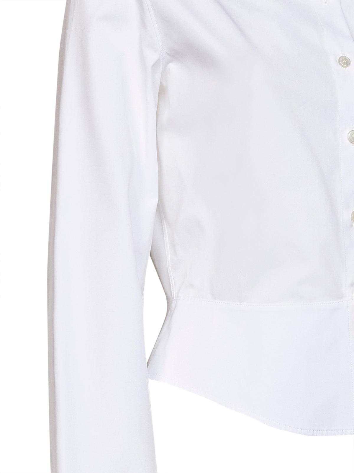 White cotton poplin peplum shirt