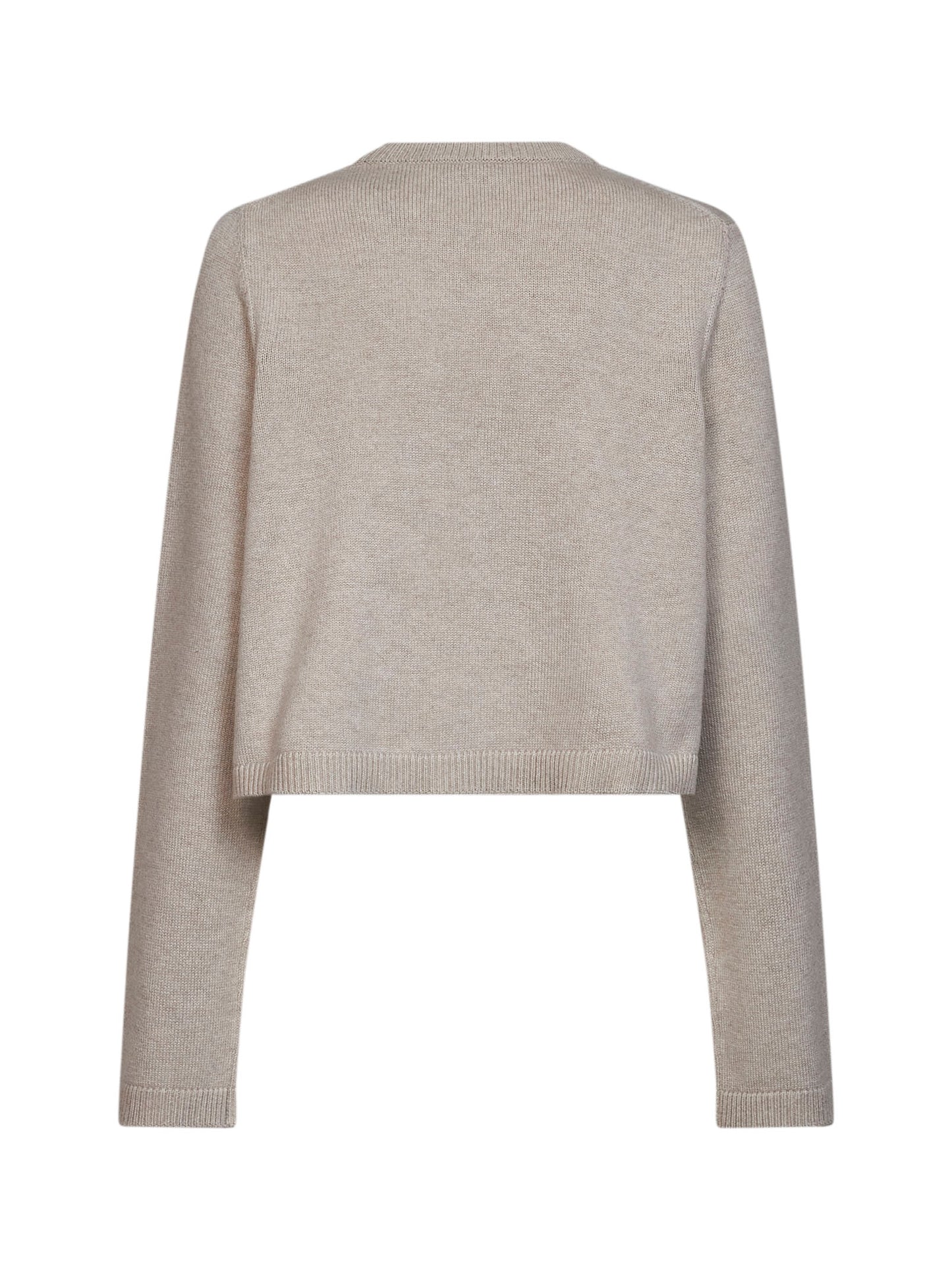 Sand cashmere knit boxy sweater