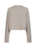 Sand cashmere knit boxy sweater