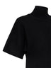Black cashmere knit high neck sweater