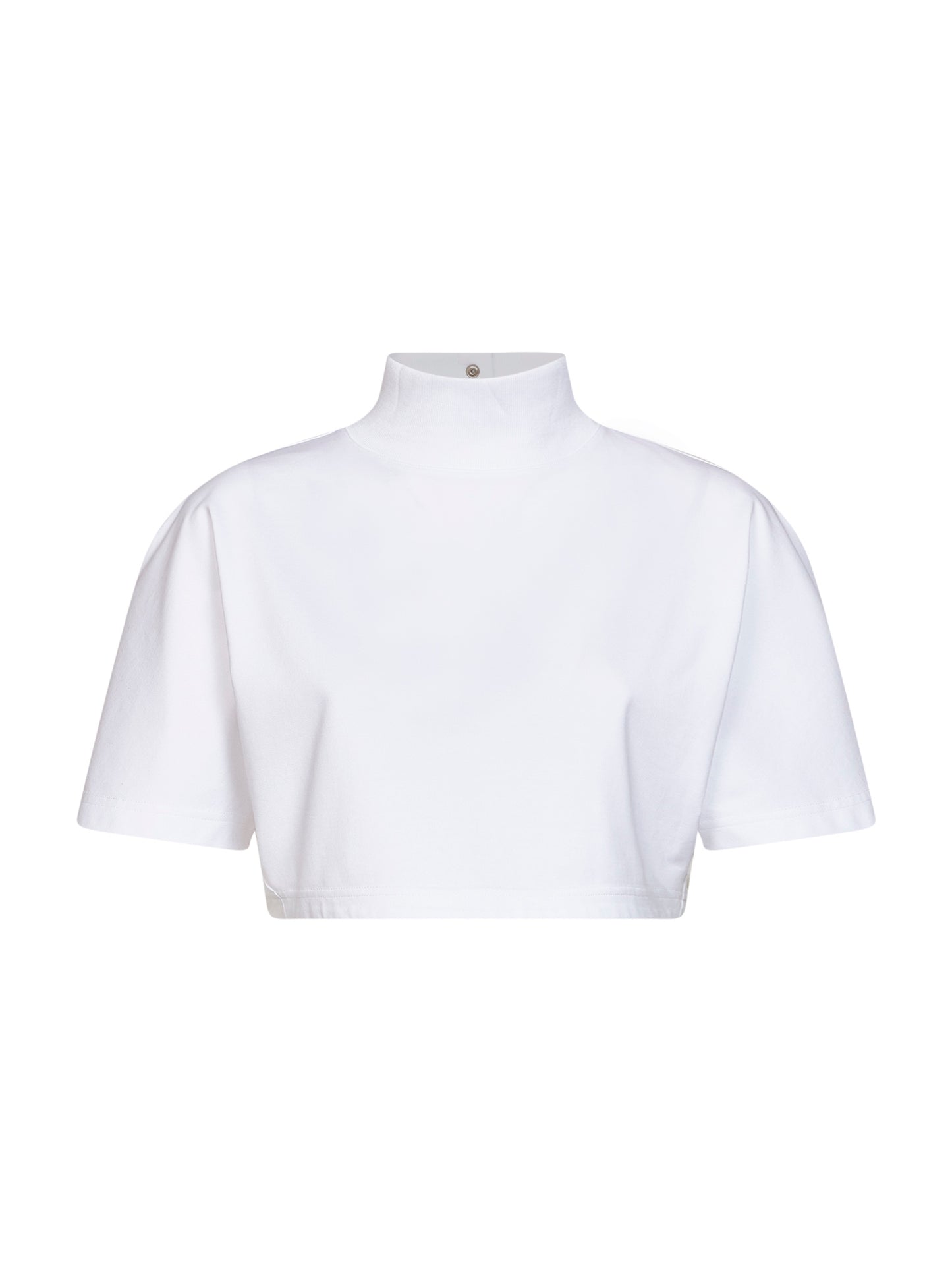 White cotton jersey cropped T-shirt