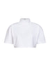 White cotton jersey cropped T-shirt