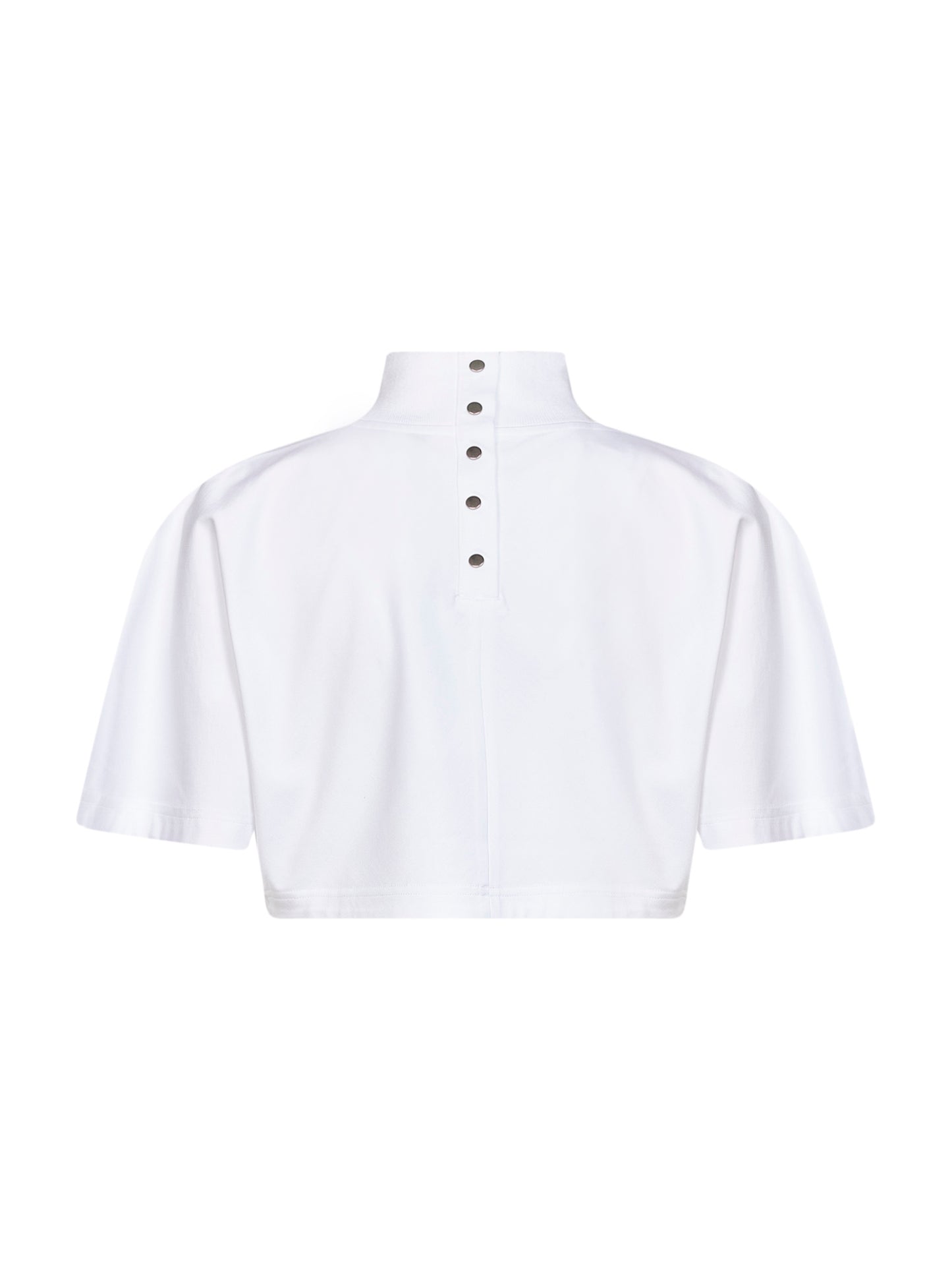 White cotton jersey cropped T-shirt