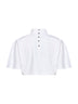 White cotton jersey cropped T-shirt