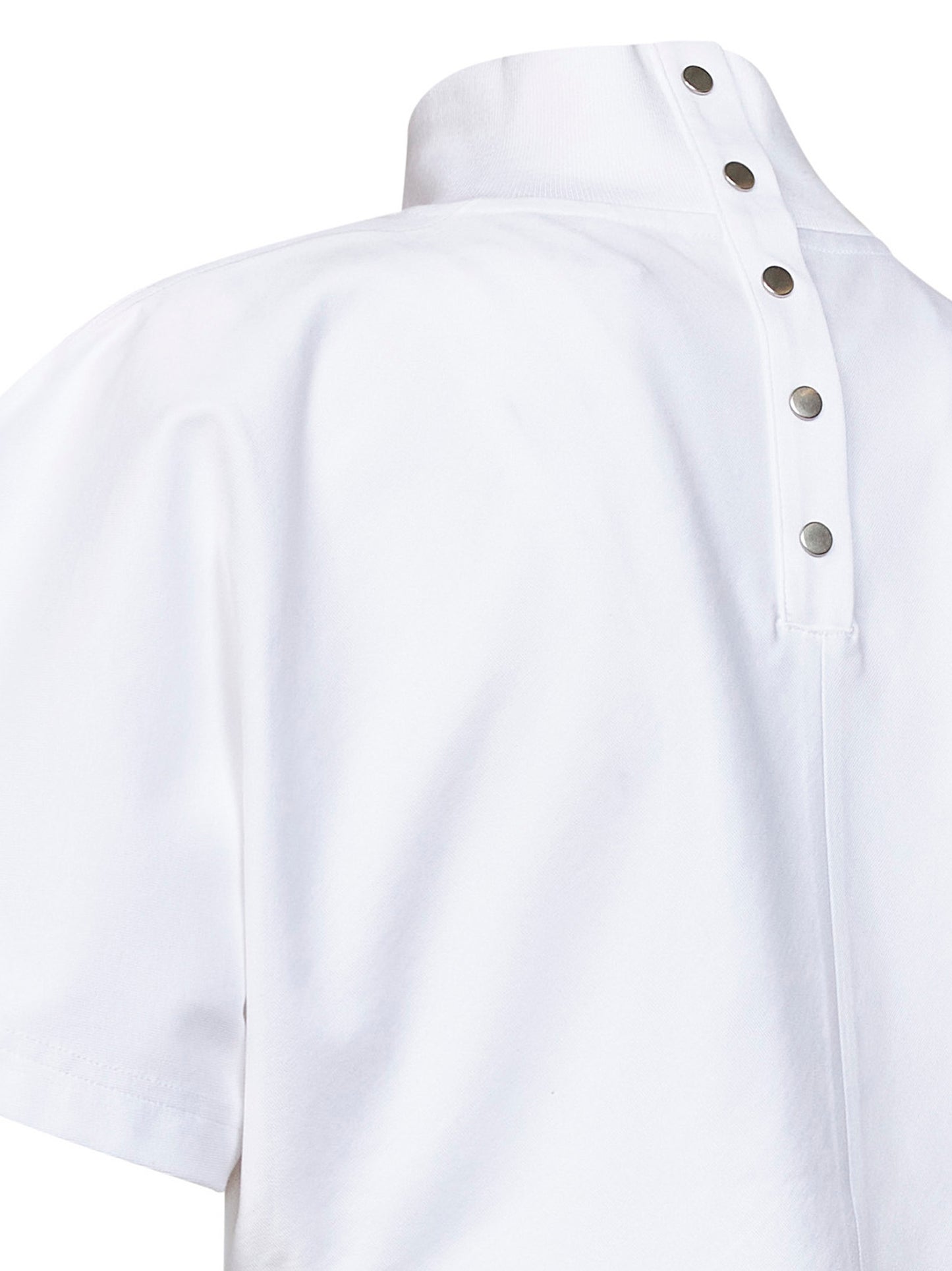White cotton jersey cropped T-shirt