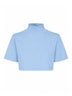 Sky blue cotton jersey cropped T-shirt