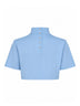 Sky blue cotton jersey cropped T-shirt
