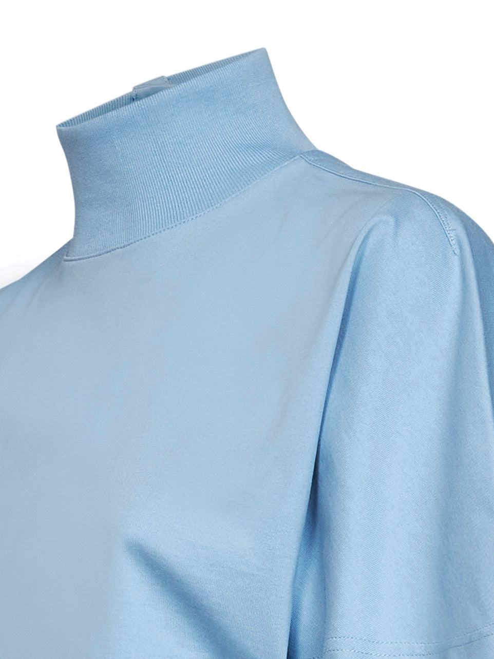 Sky blue cotton jersey cropped T-shirt