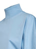 Sky blue cotton jersey cropped T-shirt