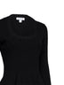 Top pelum in maglia di misto lana a coste nera