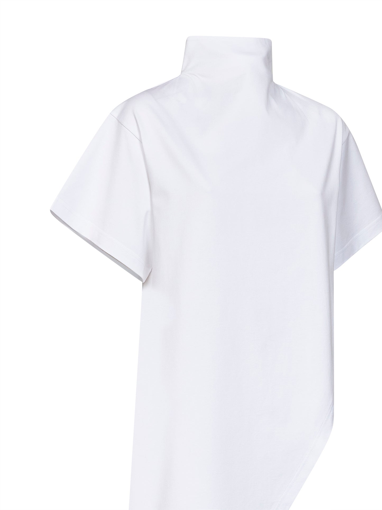 T-shirt lunga Triangle in jersey di cotone bianco