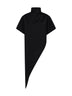 Black cotton jersey Triangle long T-shirt