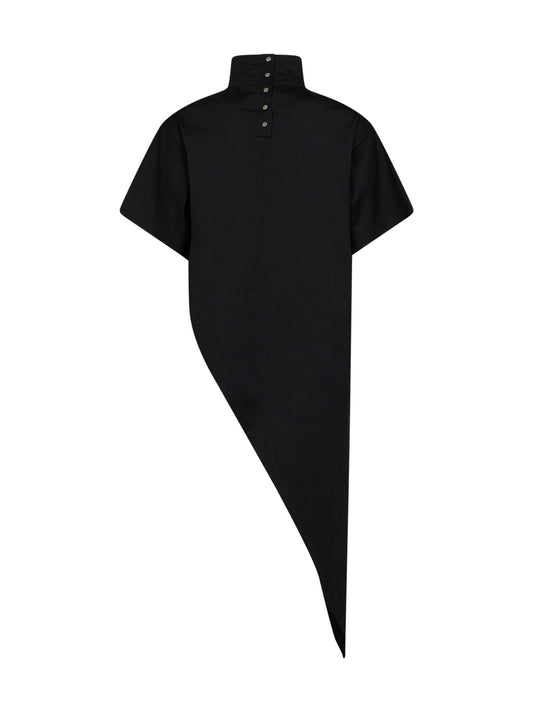 T-shirt lunga Triangle in jersey di cotone nero