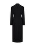 Black wool crêpe double-breasted tailored coat