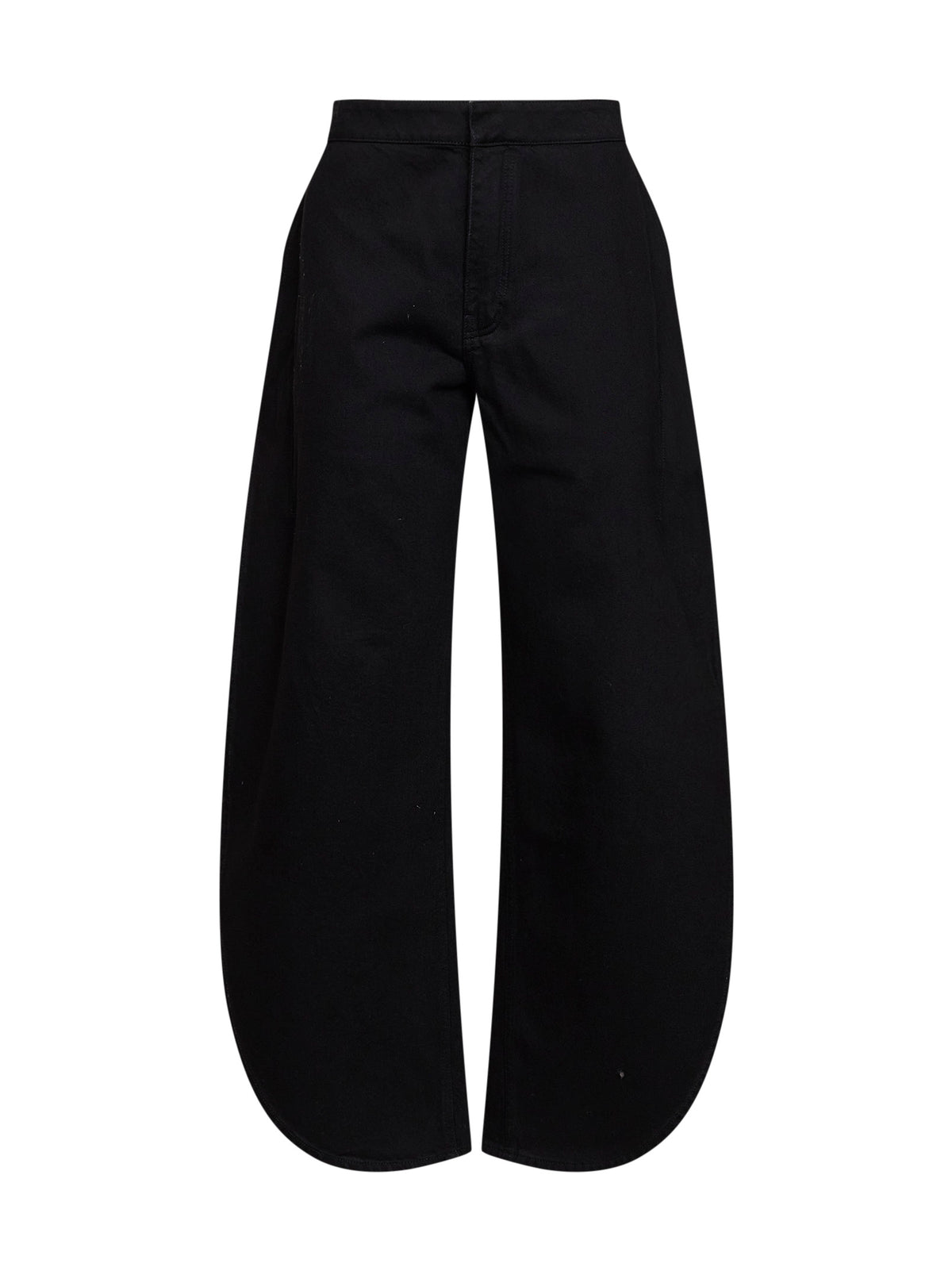 Black cotton denim petal jeans