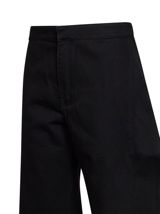 Black cotton denim petal jeans