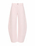 Pink dyed cotton denim low-rise round jeans