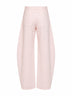 Pink dyed cotton denim low-rise round jeans